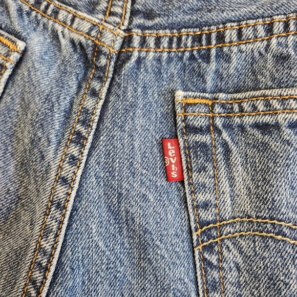 Levis 501 Button Fly Denim Jean Shorts Cutoffs High Waisted Rise Festival Frayed - Picture 6 of 12